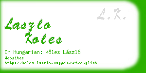laszlo koles business card
